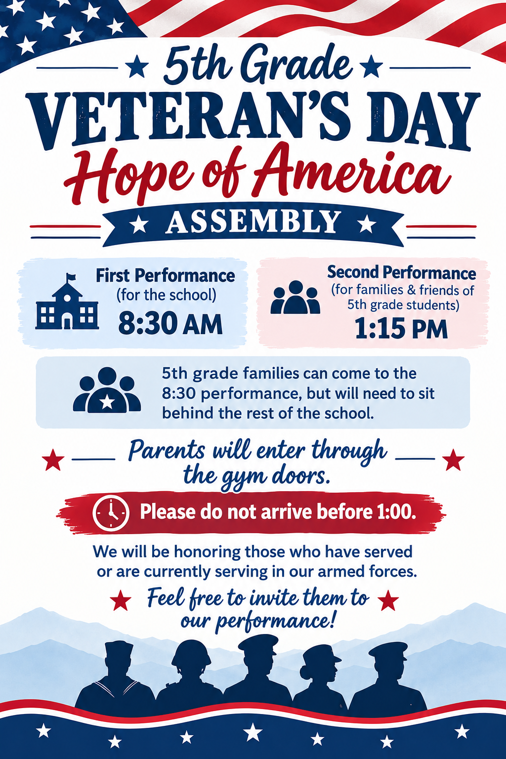 5th Grade Vetran's Day Assembly
